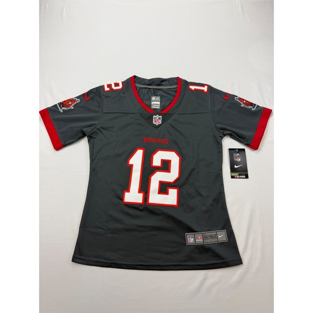 Nike Tom Brady Tampa Bay Buccaneers Jersey Womens Small Grey NFL On Field #12